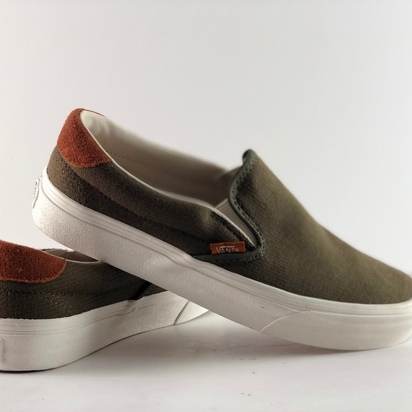 Vans Slip-on 59 Flannel Dusty Olive Skate Shoes. - Picture 3 of 7